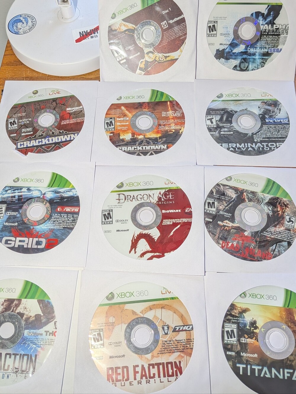 Xbox 360 Loose Video Game Lot 11 Discs Tested Rage Crackdown Titanfall